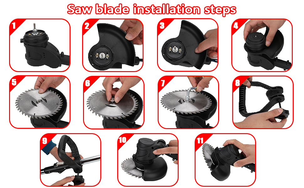 Saw blade installation steps