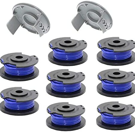 10Pack String Trimmer Replacement Spools for Ryobi 18V, 24V, 40V One+ AC14RL3A, 0.065" Autofeed Cordless Trimmer Lines and Caps