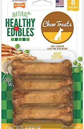Nylabone VP2411 Healthy Edible Chicken Bone for Pets, Petite, 8-Count Blister-Pack